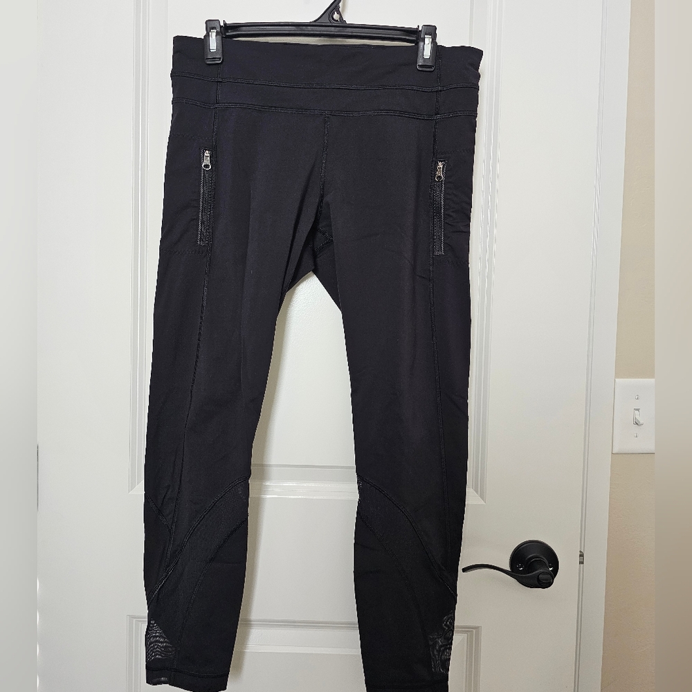 Lululemon Pace Rival Tight Black Mesh Detail Women’s Size 10 No 22